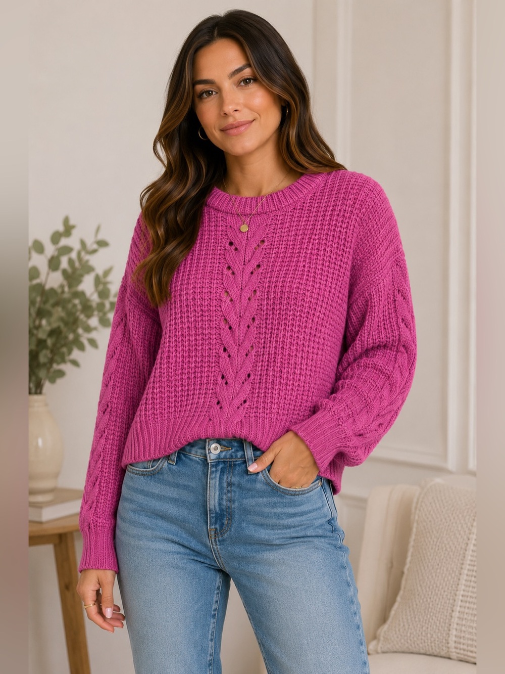 Women’s Chunky Sweater sz 1X Plus Size Macy’s On 34th St Sweater NEW # H615